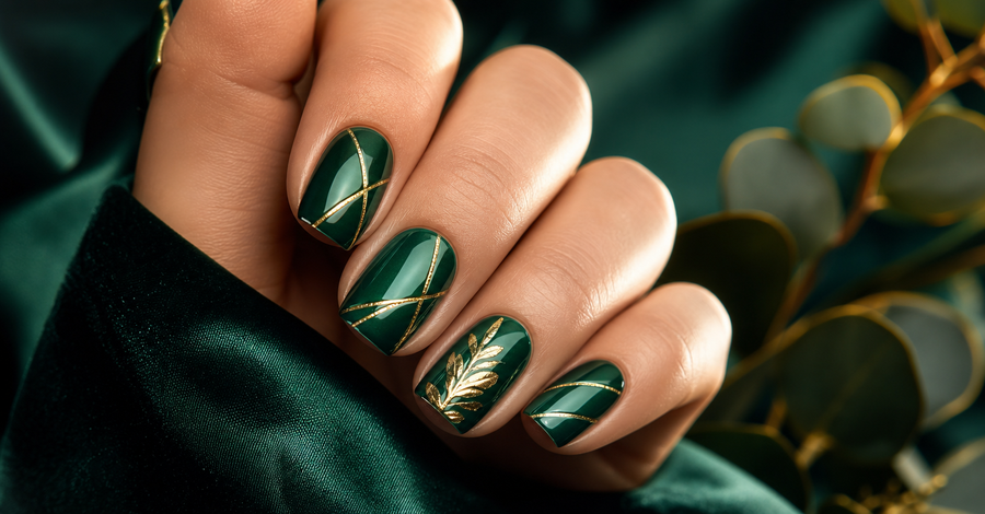 Smaragdgrüne Nail Art als Lookbook Inspiration bei Elly Nails