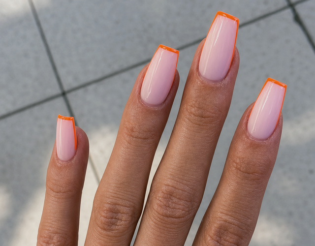 Rosa French Nails von Elly Nails Frankfurt
